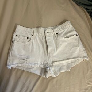 Levi's White Jean Shorts